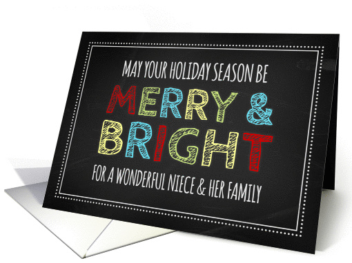 Merry & Bright Niece & Family Christmas - Chalkboard card (1181572)