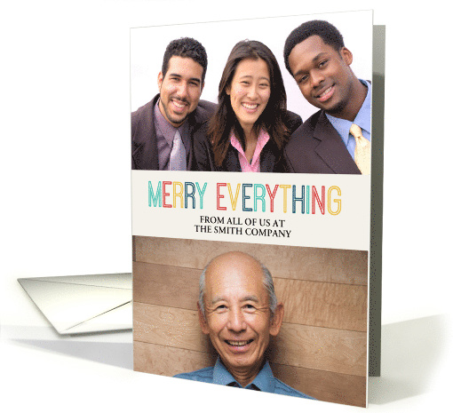 Merry Everything Business Christmas Card Custom Name Photo card