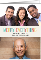 Merry Everything Business Christmas Card Custom Name Photo card