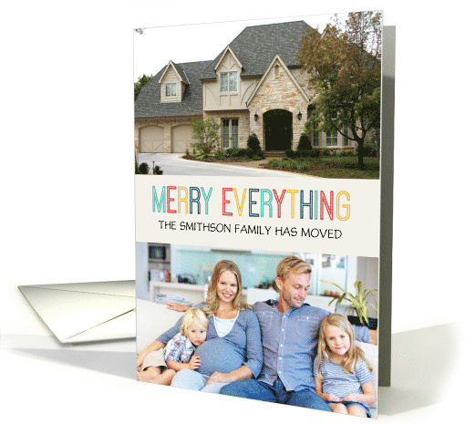 Merry Everything We've Moved Custom Name Photo card (1328290)