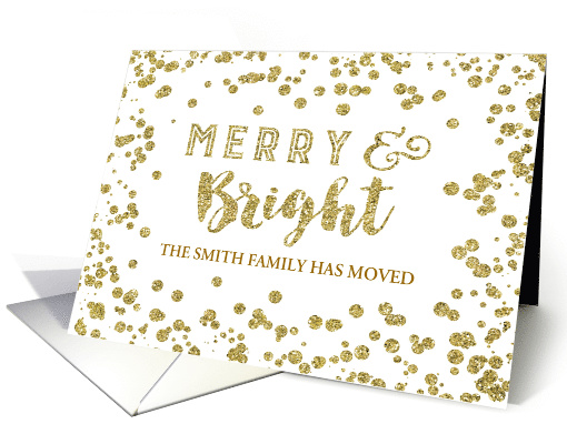 Christmas We've Moved Gold Glitter Effect Confetti card (1393320)