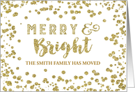 Christmas We’ve Moved Gold Glitter Effect Confetti card