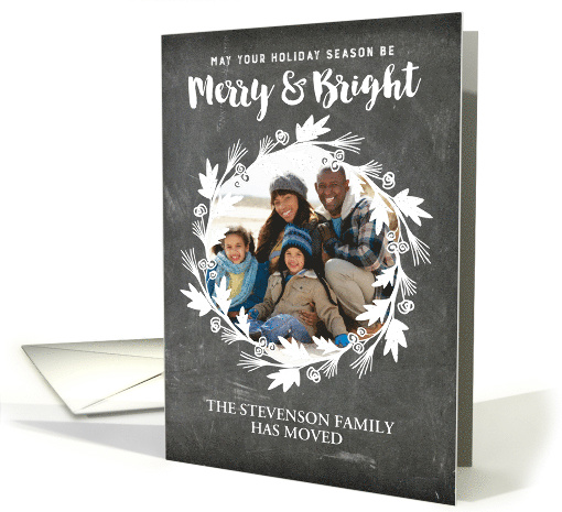 Rustic Chalkboard Christmas We've Moved Photo card (1404494)