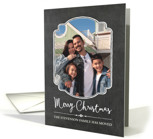 Merry Christmas Chalkboard We've Moved Photo card (1404500)