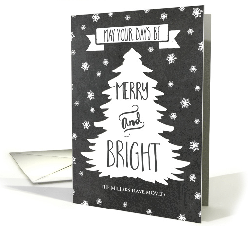 We've Moved Christmas Chalkboard Tree Custom Name card (1404520)