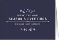 Vintage Navy Blue We’ve Moved Christmas Custom Name Card