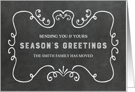 Christmas Chalkboard New Address Custom Name Card