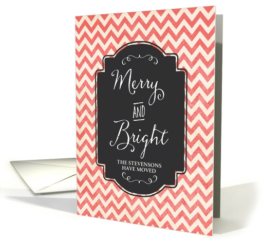 Chevron Chalkboard New Address Custom Name card (1404632)