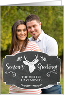 Deer Chalkboard Rustic New Address Custom Name Card