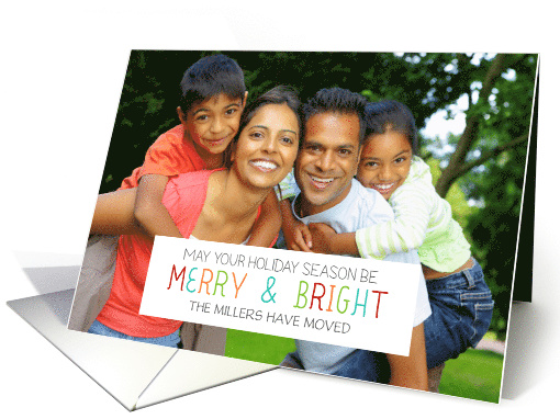 Merry and Bright New Address Custom Photo card (1404740)