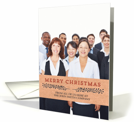 Rustic Kraft Paper Business Christmas Custom Photo card (1404752)