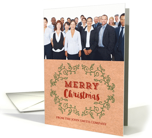 Kraft Paper Vintage Business Christmas Custom Photo card (1406316)