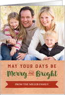 Vintage Rustic Kraft Paper Family Christmas Photo Card