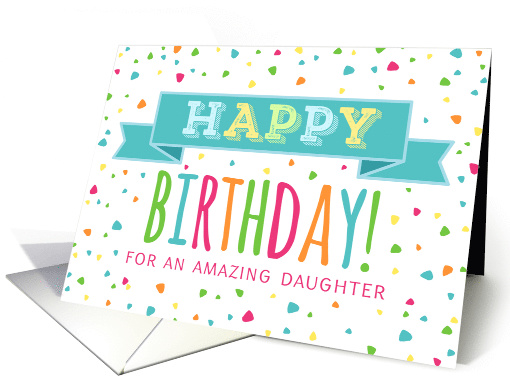 Colorful Confetti Vintage Banner Daughter Birthday card (1422248)