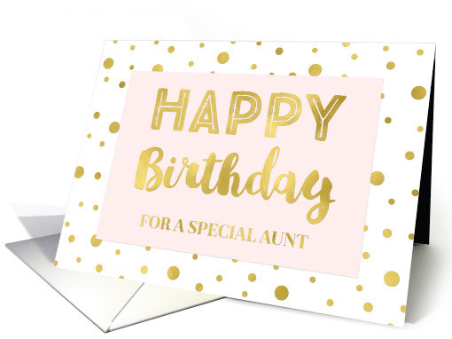 Blush Pink Gold Pattern Confetti Aunt Birthday card (1424342)