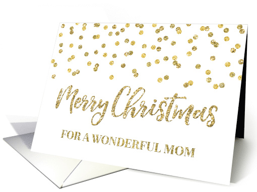Gold Glitter Effect Confetti Merry Christmas for Mom card (1449488)
