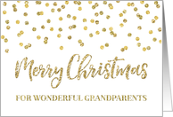 Gold Glitter Effect Confetti Merry Christmas for Grandparents card