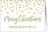 Gold Glitter Effect Confetti Merry Christmas from Both of Us card