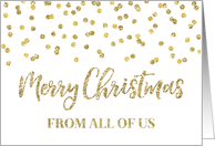 Gold Glitter Effect Confetti Merry Christmas from All of Us card