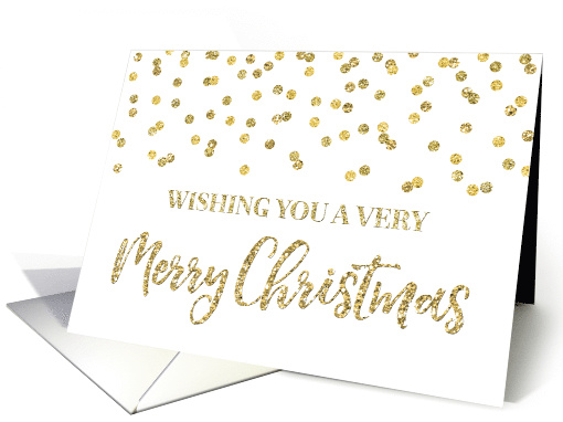 Gold Glitter Effect Confetti Merry Christmas card (1449600)