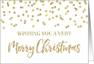 Gold Glitter Effect Confetti Merry Christmas card
