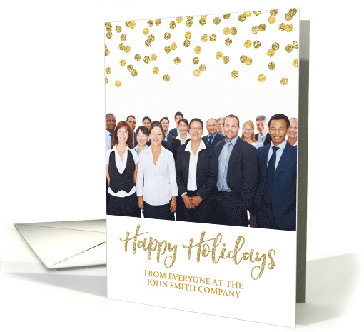 Gold Glitter Effect Confetti Happy Holidays Business... (1449888)