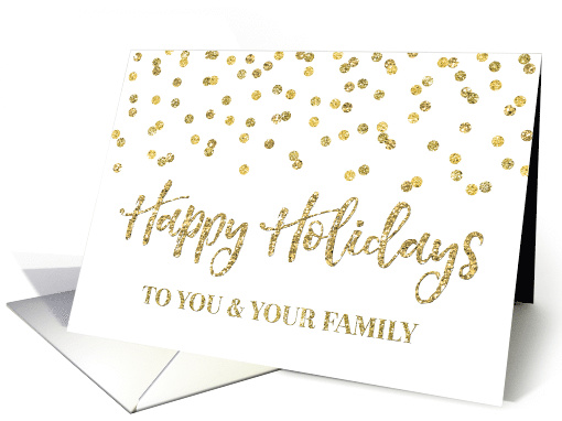 Gold Glitter Effect Confetti Happy Holidays Christmas card (1449932)