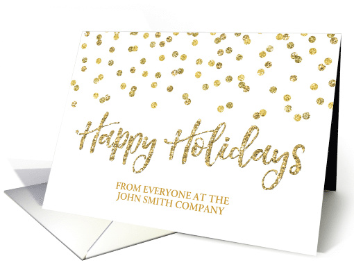 Gold Glitter Effect Confetti Happy Holidays Christmas... (1449936)