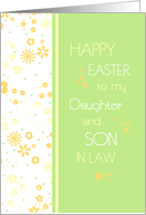 Happy Easter for Daughter and Son in Law Colorful Flowers card