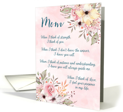 Pink Watercolor Flowers Mom Birthday card (1828716)