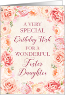 Blush Pink Watercolor Flowers Foster Daughter Birthday Card