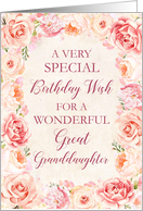 Blush Pink Watercolor Flowers Great Granddaughter Birthday Card