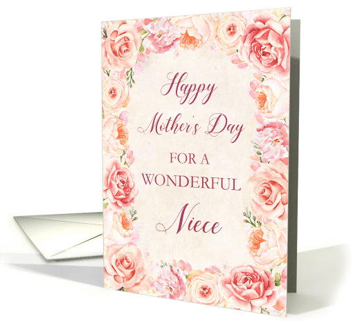 Purple and Pink Flowers Niece Mother's Day card (1833308)