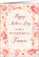 Purple and Pink Flowers Fiance Mother’s Day Card