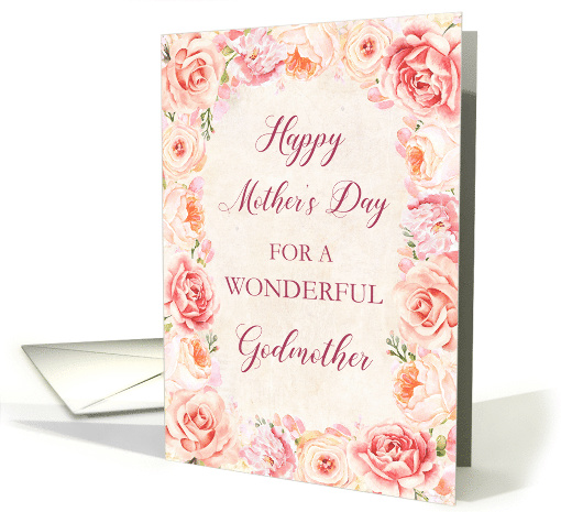 Purple and Pink Flowers Godmother Mother's Day card (1833322)