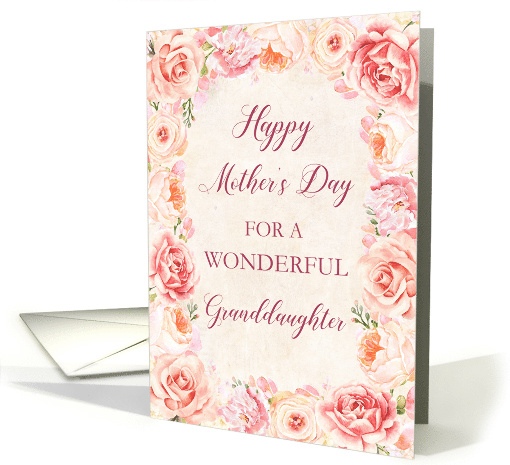 Pink Flowers Granddaughter Mother's Day card (1833666)