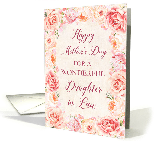 Pink Flowers Daughter in Law Mother's Day card (1833676)