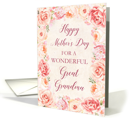 Pink Flowers Great Grandma Mother's Day card (1833680)