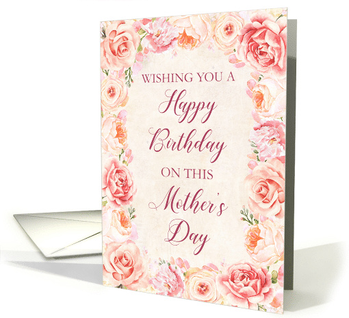 Pink Flowers Birthday on Mother's Day card (1834494)
