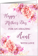 Pink and Purple Flowers Aunt Happy Mother’s Day Card