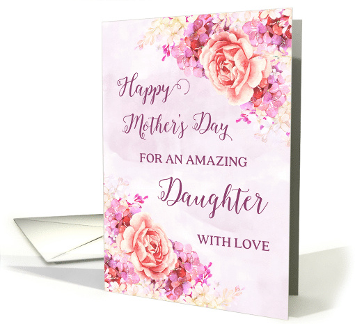 Pink and Purple Flowers Daughter Happy Mother's Day card (1834808)
