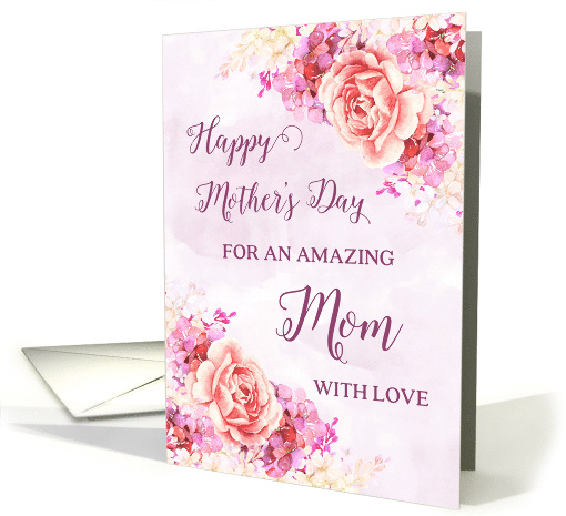 Pink Purple Flowers Mom Mother's Day from Daughter card (1835160)
