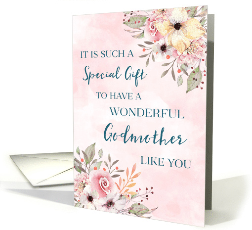 Vintage Pink Flowers Godmother Mother's Day card (1835834)