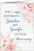 Blush Pink Flowers Grandma and Grandpa Anniversary Card