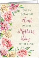 Country Watercolor Flowers Aunt Mother’s Day Card