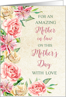 Country Watercolor Flowers Mother in Law Mother’s Day Card