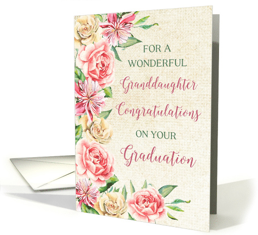 Country Flowers Granddaughter Congratulations Graduation card
