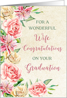 Country Flowers Wife Congratulations Graduation Card
