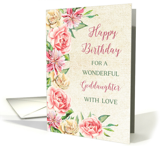 Country Watercolor Flowers Goddaughter Birthday card (1849822)