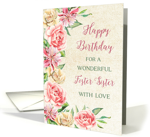Country Watercolor Flowers Foster Sister Birthday card (1850232)